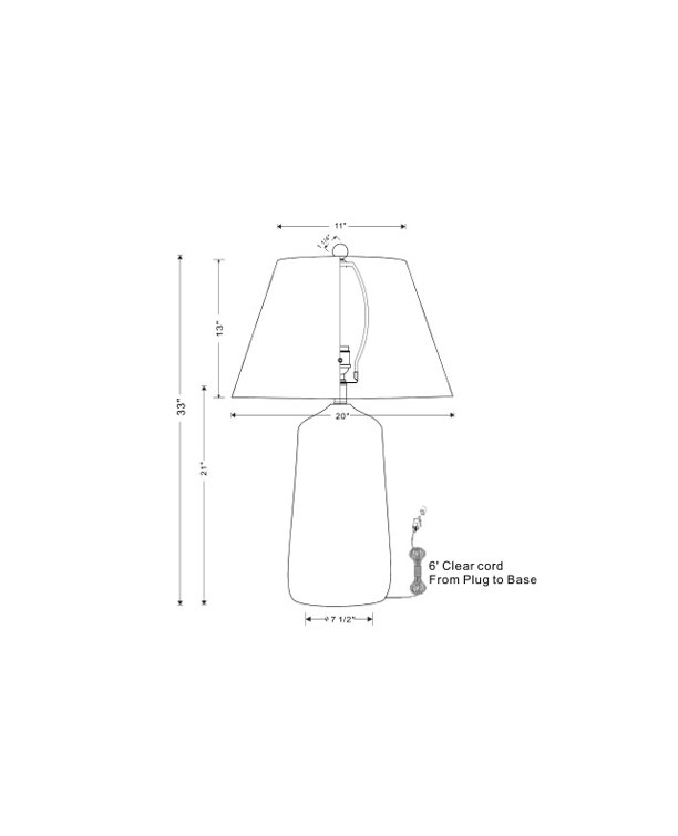 Celadon Porcelain Table Lamp with White Polyester Shade