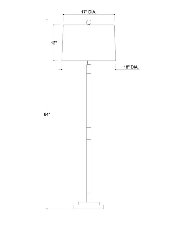 Maxwell 64'' Aged Brass and Crystal Floor Lamp