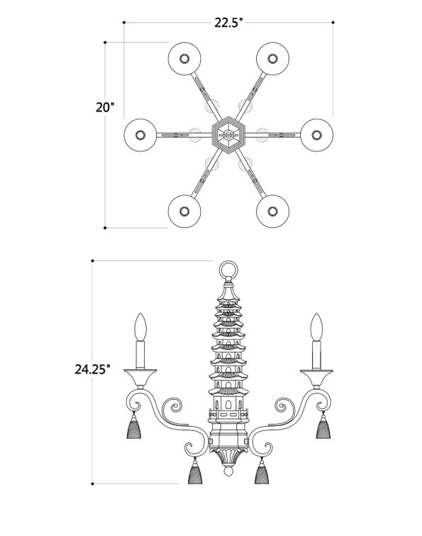 Madcap Cottage 6-Light Classic Brass & Porcelain Chandelier