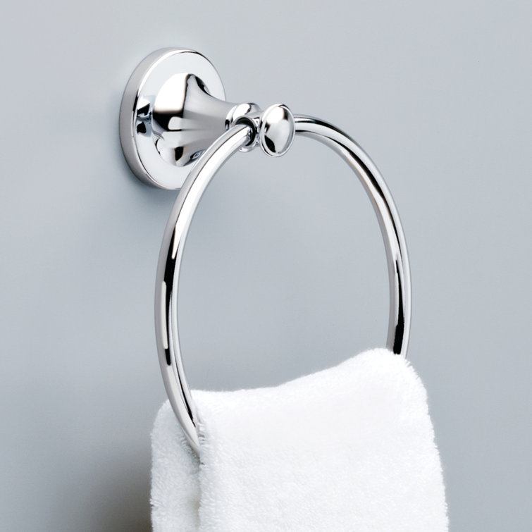 Polished Chrome Modern Wall Mounted Towel Ring