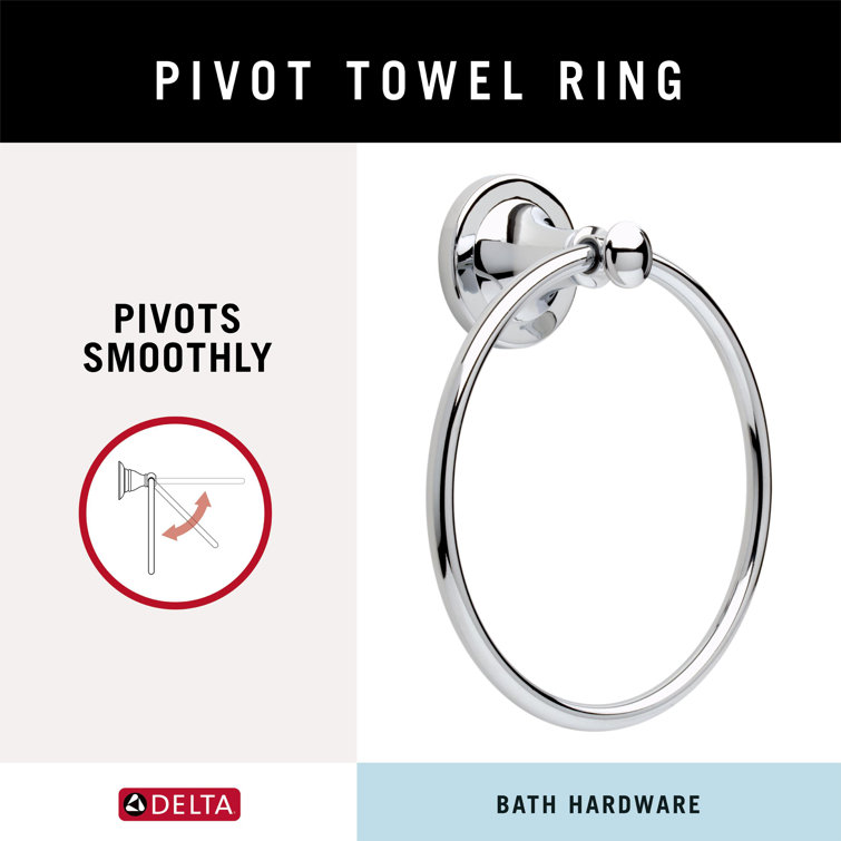 Polished Chrome Modern Wall Mounted Towel Ring