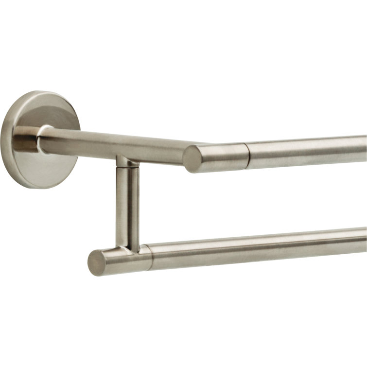 Modern Stainless Steel Double Wall Mount Towel Bar