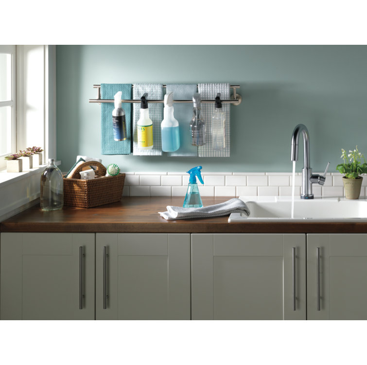 Modern Stainless Steel Double Wall Mount Towel Bar
