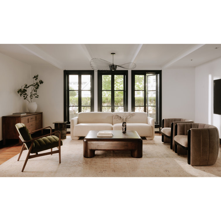 Dark Gray Polyester Upholstered Armchair with Wood Frame