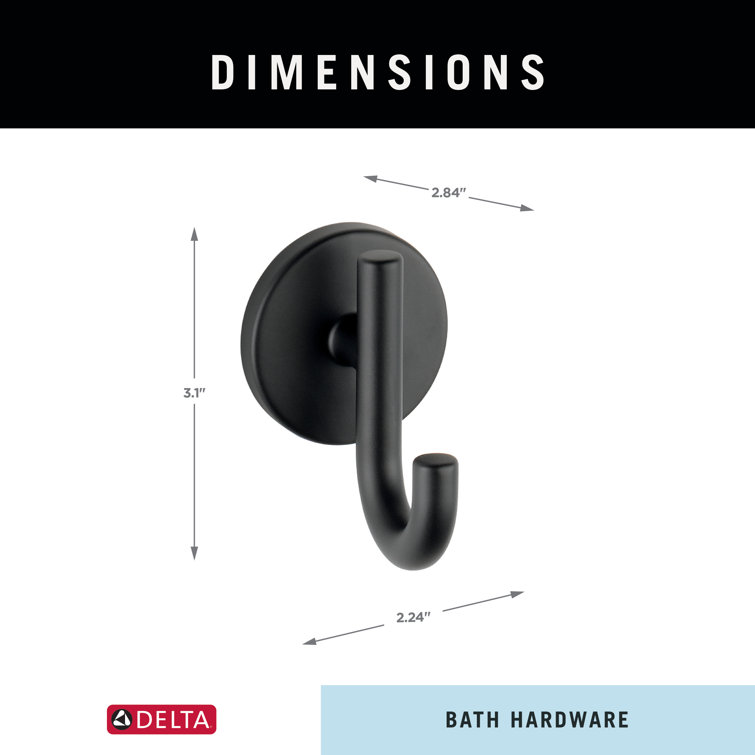 Matte Black Modern Stainless Steel Wall Mount Towel Hook