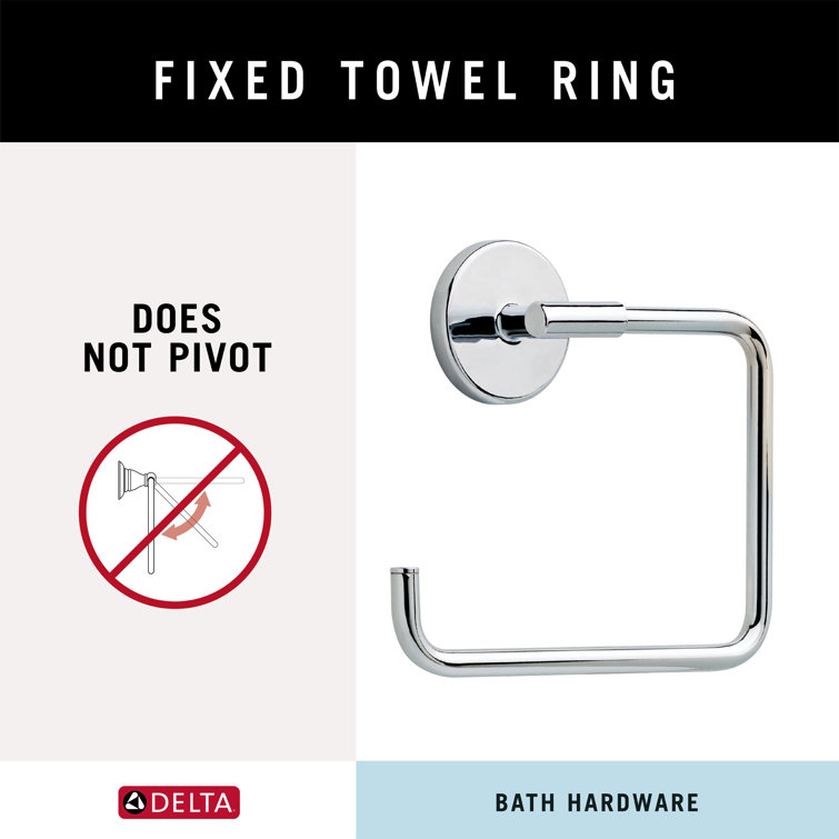 Chrome Wall Mounted Square Open Towel Ring