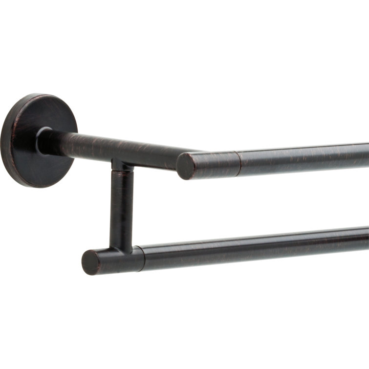 Venetian Bronze 24" Double Wall Mount Stainless Steel Towel Bar