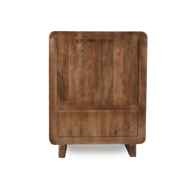Holmes Brown Mango Wood Carved Bar Cabinet