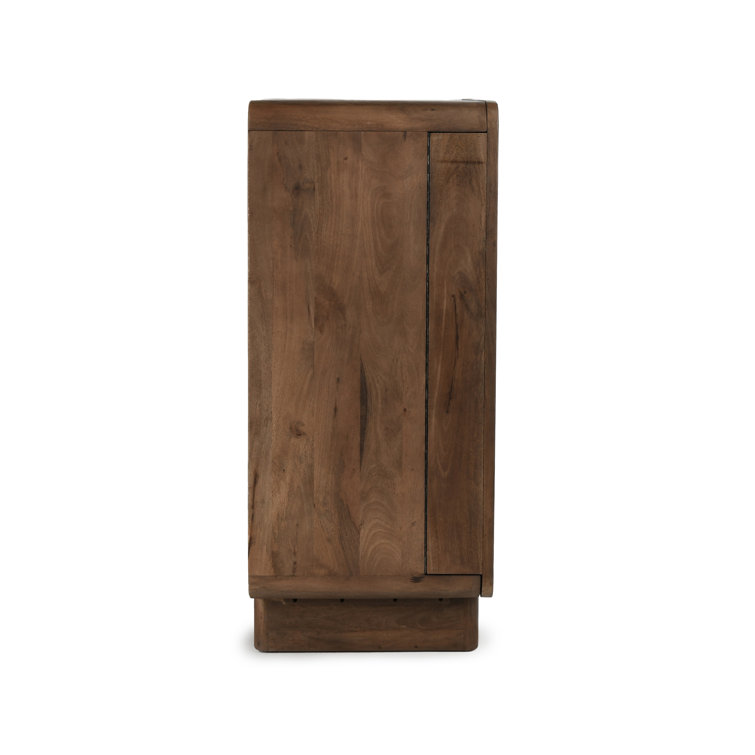 Holmes Brown Mango Wood Carved Bar Cabinet