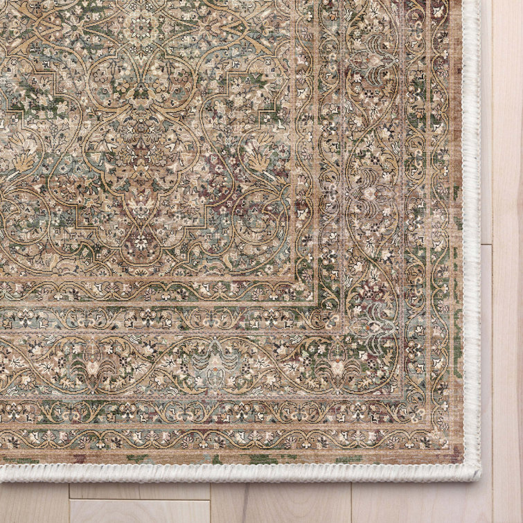 Asha Juliette Beige and Red Chenille Flat-Weave Rug