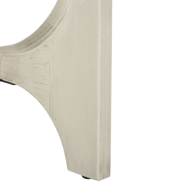 White Wash Round Oak Wood End Table