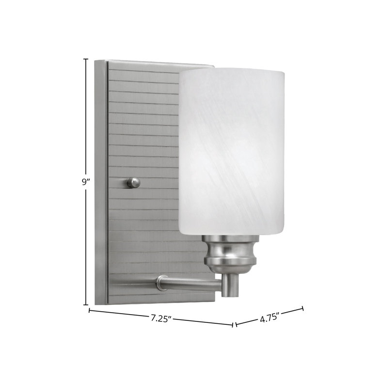 Edge Brushed Nickel Glass Shade Dimmable Wall Sconce