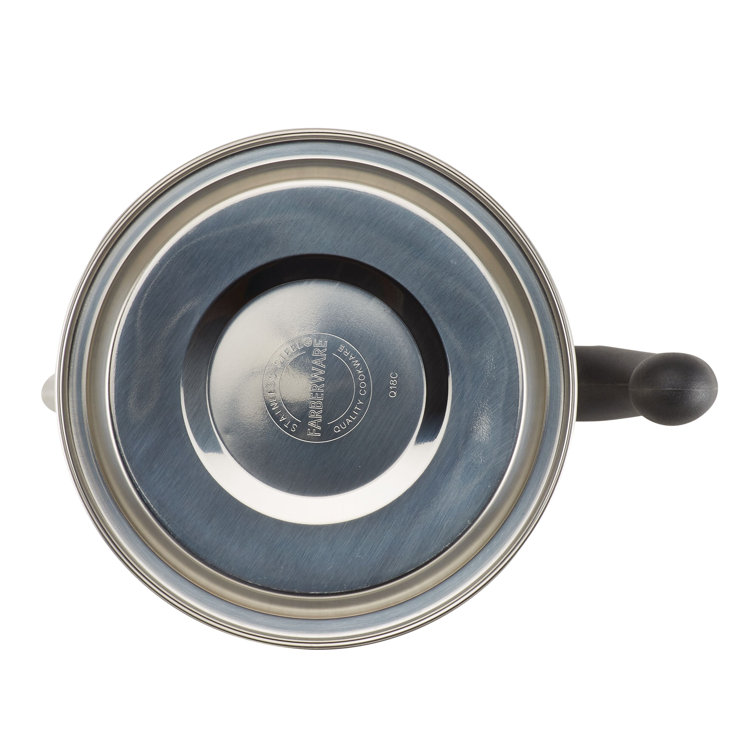 Classic Stainless Steel 12-Cup Coffee Percolator with Blue Glass Knob