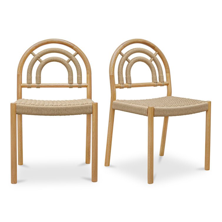 Natural Oak and Cane Arched Back Dining Chair Set