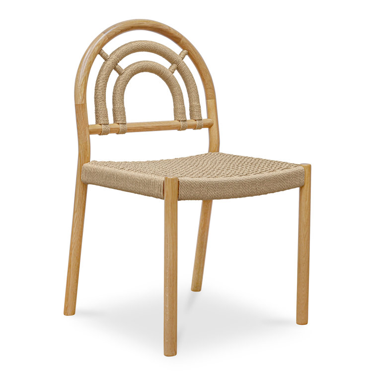 Natural Oak and Cane Arched Back Dining Chair Set