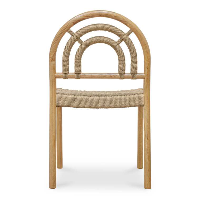 Natural Oak and Cane Arched Back Dining Chair Set