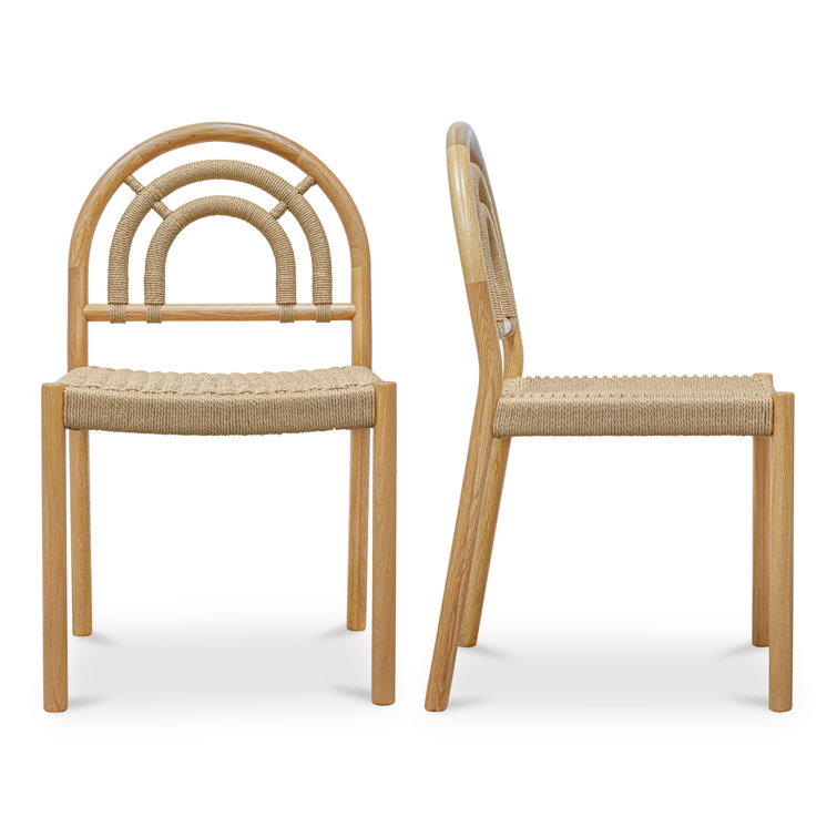 Natural Oak and Cane Arched Back Dining Chair Set