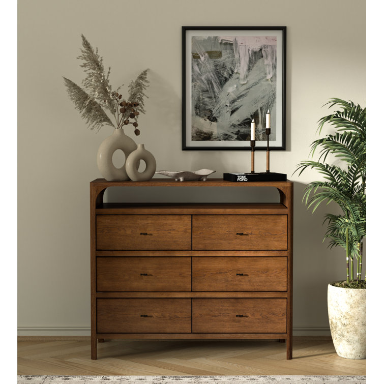 Walnut Double Dresser with Soft Close Drawers
