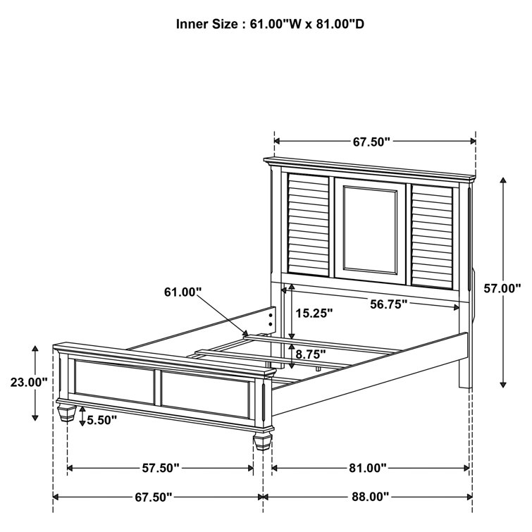Transitional Queen Panel Bed with Storage in Burnished Oak