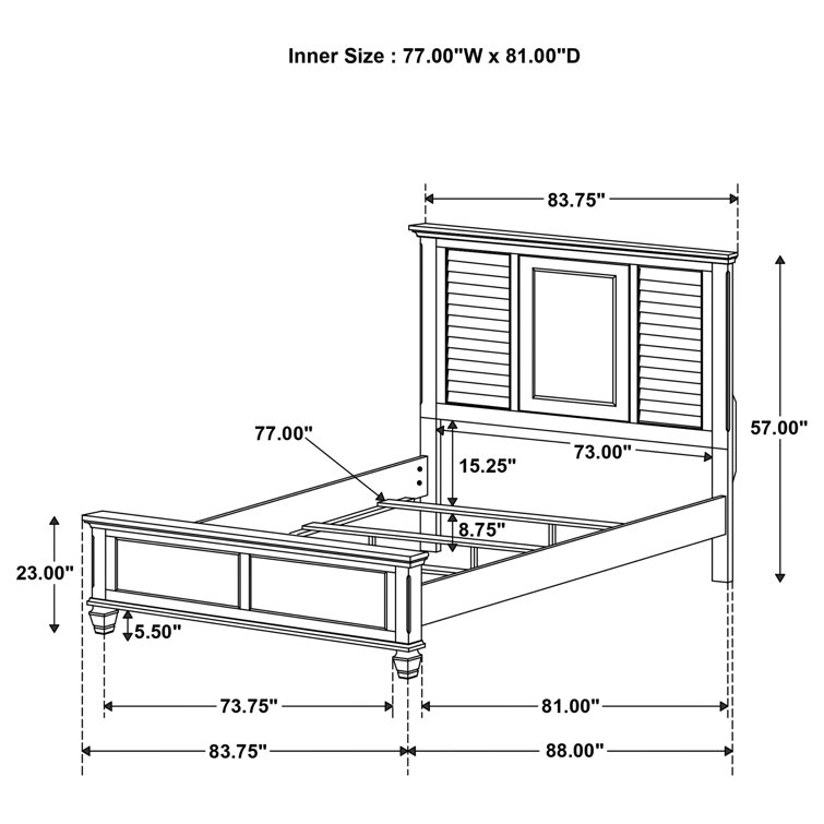 Transitional Pine King Panel Bed with Storage Drawer in Burnished Oak