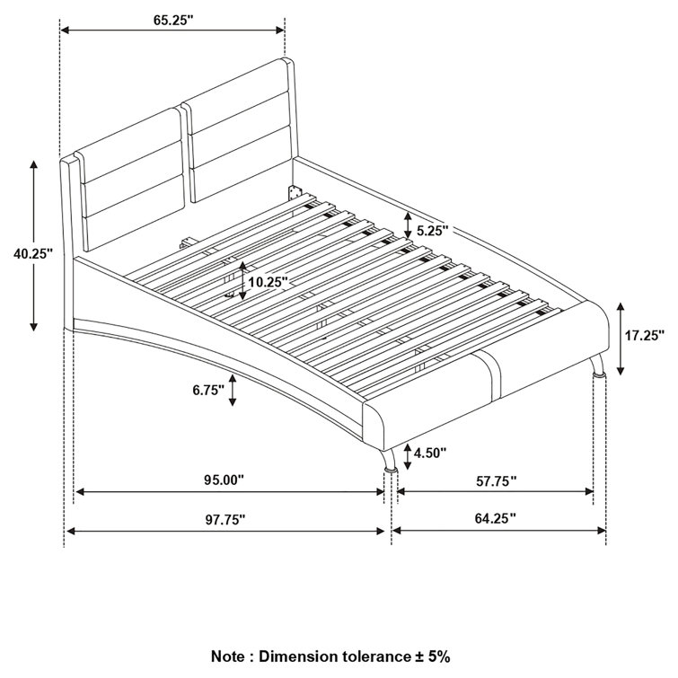 Black Vegan Leather Queen Sleigh Bed with Upholstered Headboard