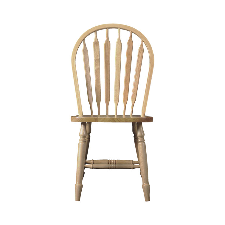Unfinished Solid Wood Windsor Slat Back Side Chair