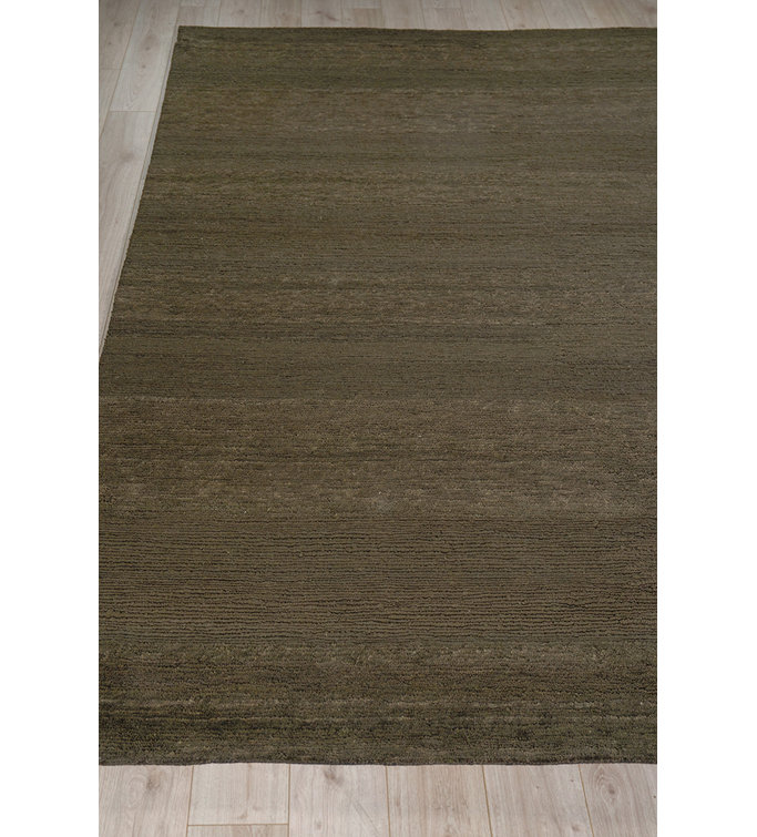 Merino Brown Hand-Knotted Wool 8' x 10' Area Rug