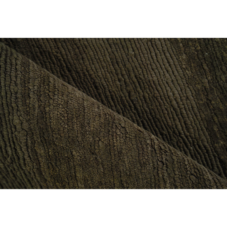 Merino Brown Hand-Knotted Wool 8' x 10' Area Rug