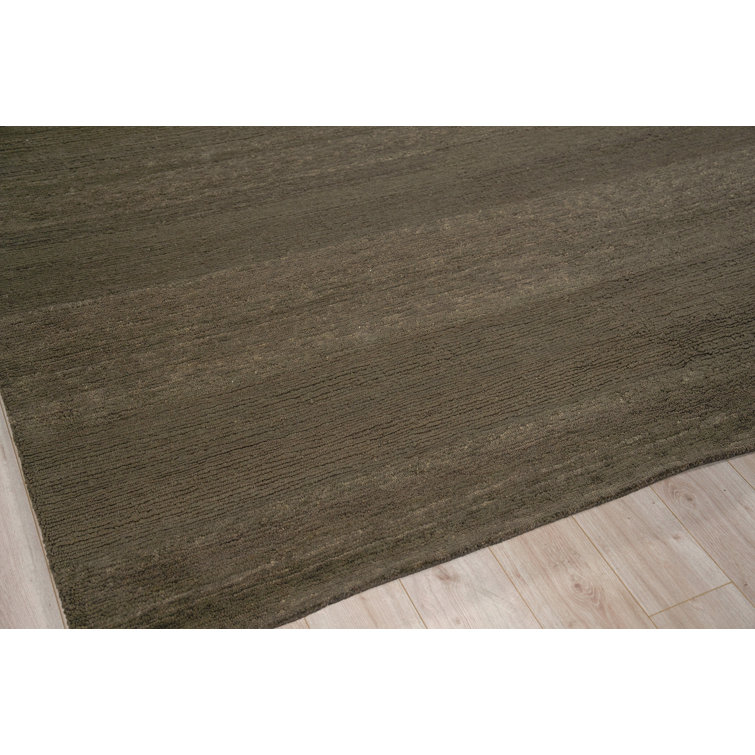 Merino Brown Hand-Knotted Wool 8' x 10' Area Rug
