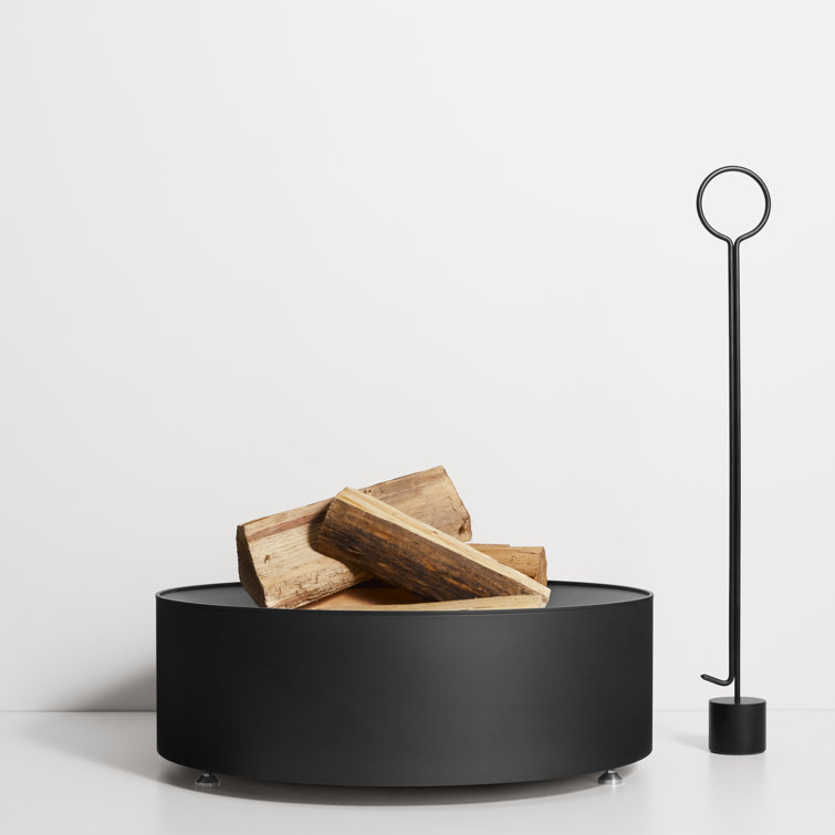 Large Black Steel Free-standing Fire Pit