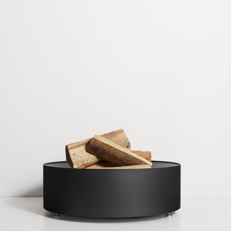 Large Black Steel Free-standing Fire Pit