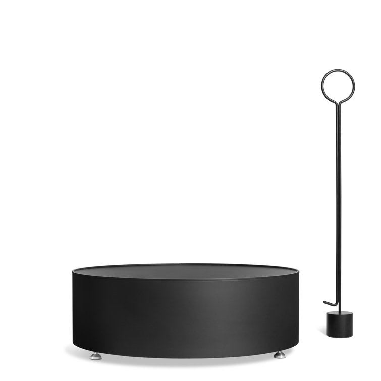 Large Black Steel Free-standing Fire Pit