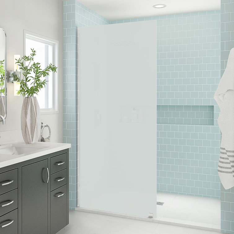 Elyse XL 32 in. Chrome Frameless Shower Door with Frosted Glass