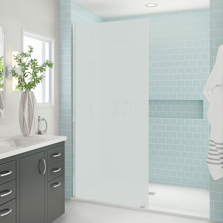 Elyse XL 80 in. Frameless Shower Door with Frosted Glass and Stainless Steel Frame