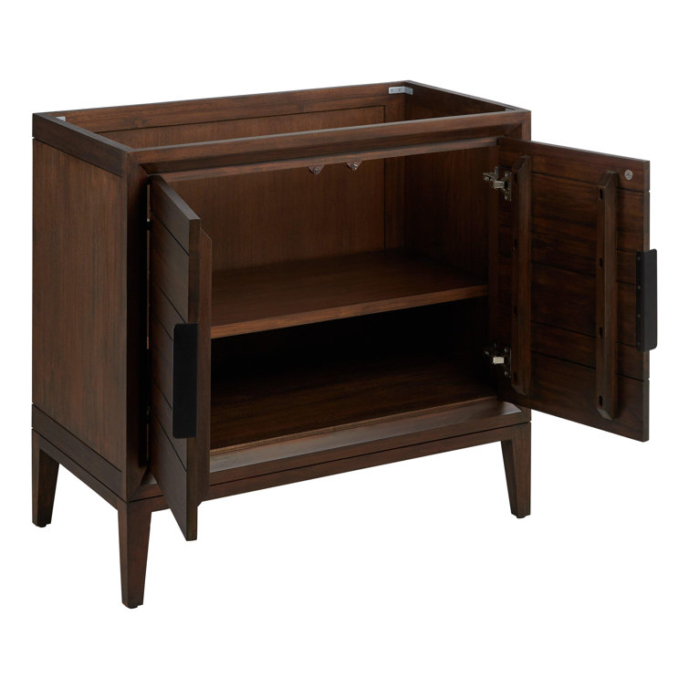 Aliso 36" Java Teak Vanity with Carrara Marble Top
