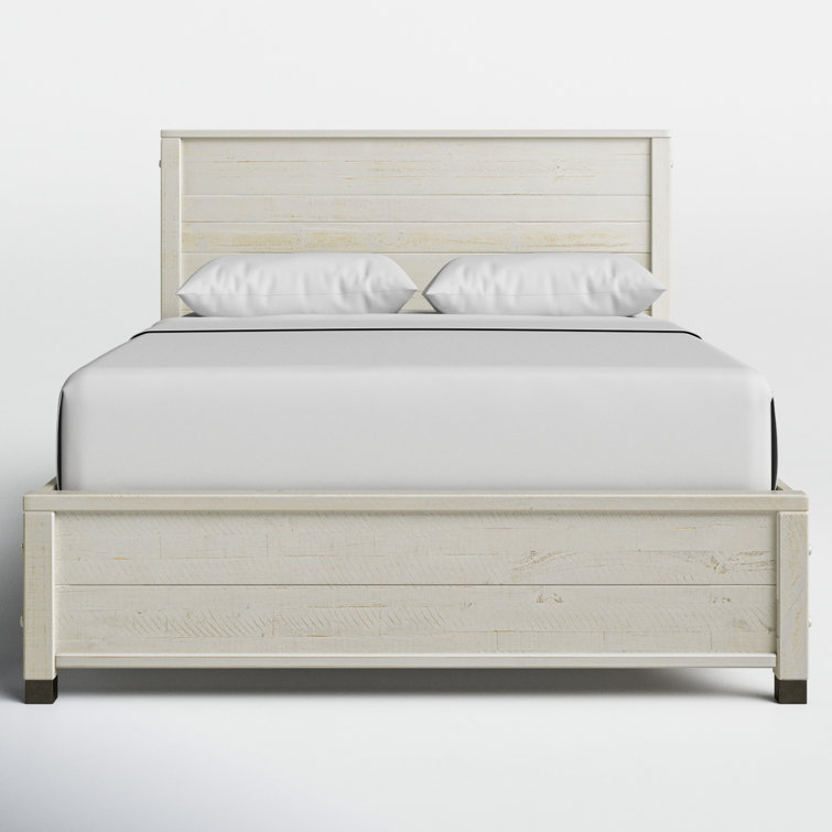Baja Full/Double Light Pine Wood Platform Bed with Headboard