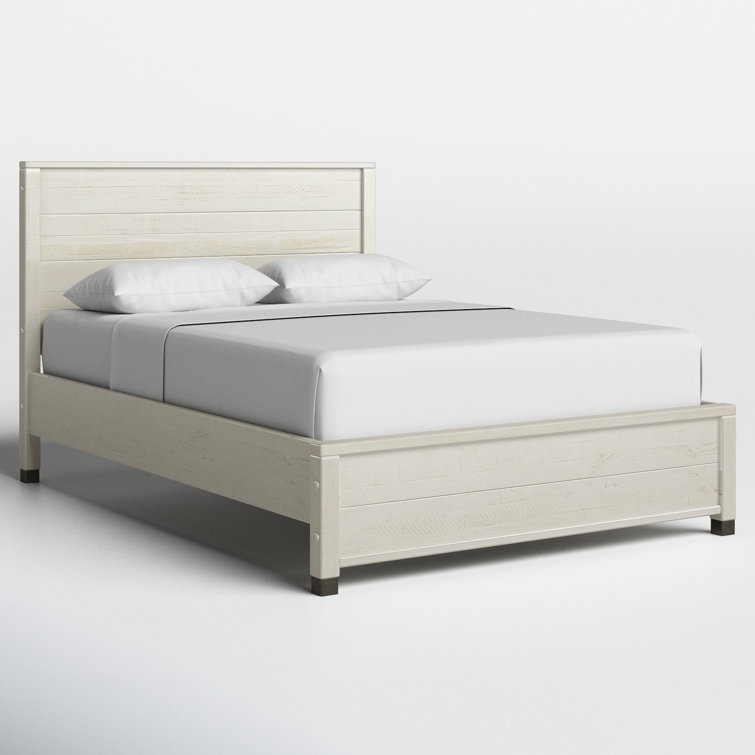 Baja Full/Double Light Pine Wood Platform Bed with Headboard
