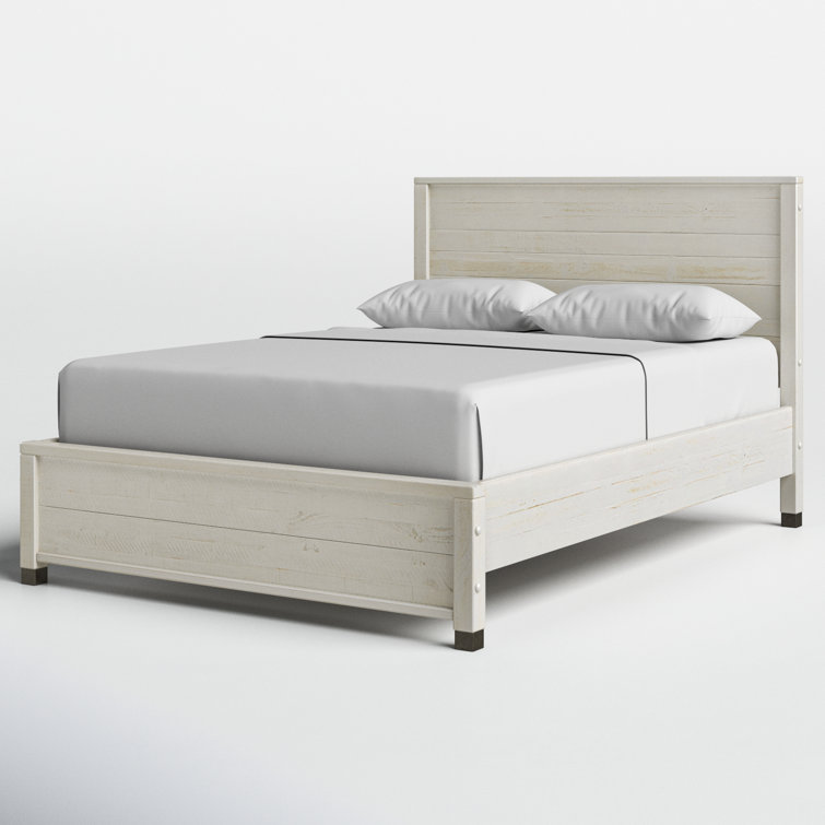 Baja Full/Double Light Pine Wood Platform Bed with Headboard