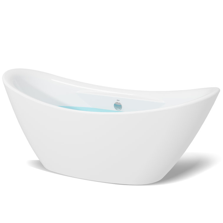 Boracay 67" Glossy White Acrylic Freestanding Bathtub