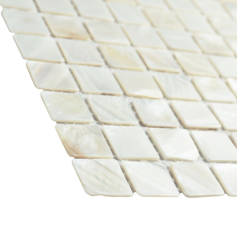 White Natural Shell Mosaic Wall Tile 12" x 12"