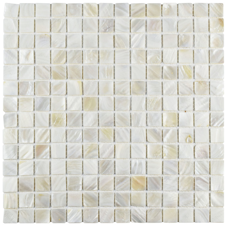 White Natural Shell Mosaic Wall Tile 12" x 12"