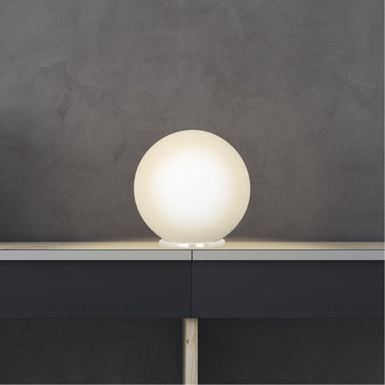 Rondo 8'' White Opal Glass Globe Table Lamp
