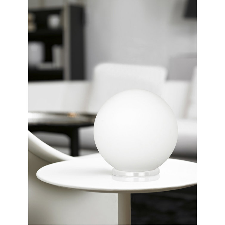 Rondo 8'' White Opal Glass Globe Table Lamp