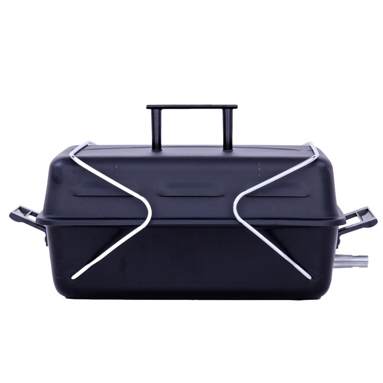 Compact Black Portable Propane Gas Grill with Chrome Grid