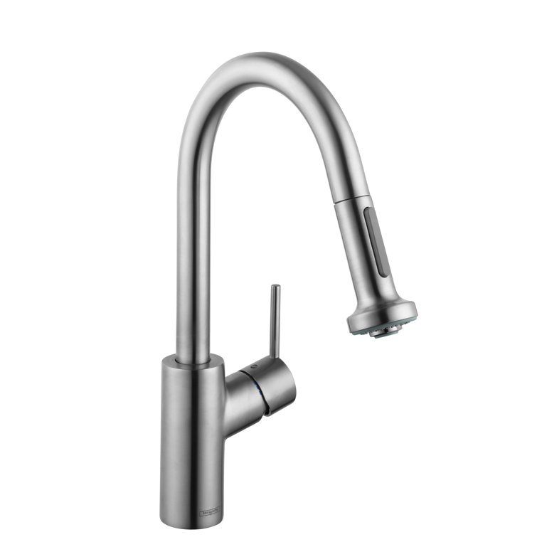 Talis S Modern Steel Optik Pull-down Kitchen Faucet with Spray