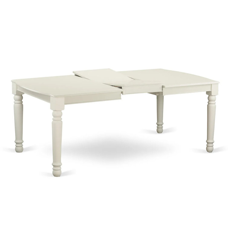 Linen White Extendable Dining Table with 8 Gray Chairs