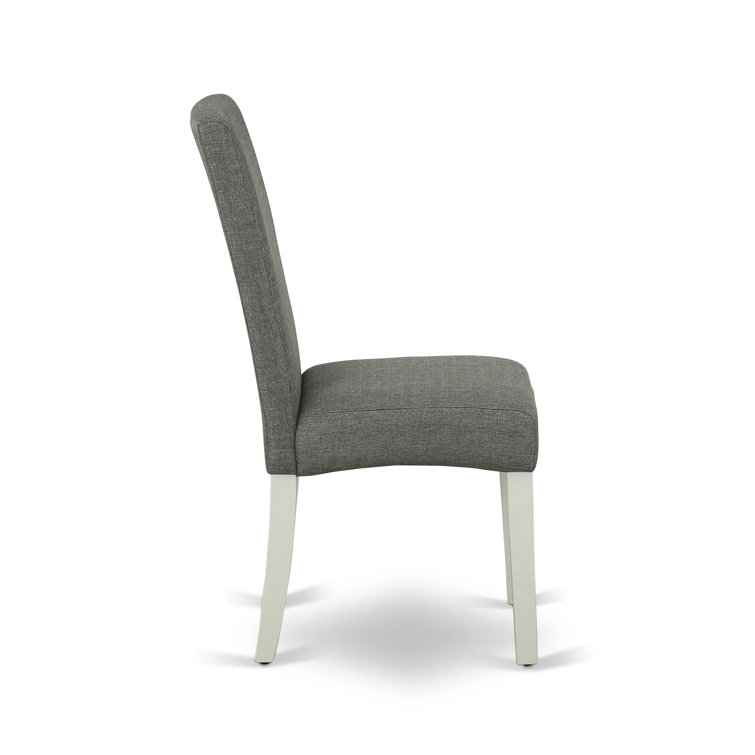 Linen White Extendable Dining Table with 8 Gray Chairs