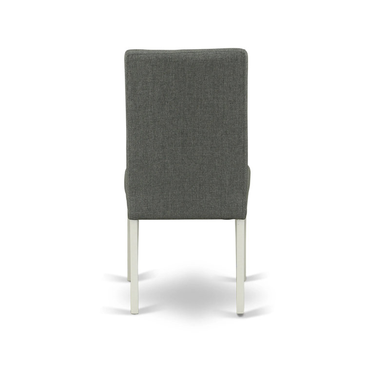 Linen White Extendable Dining Table with 8 Gray Chairs