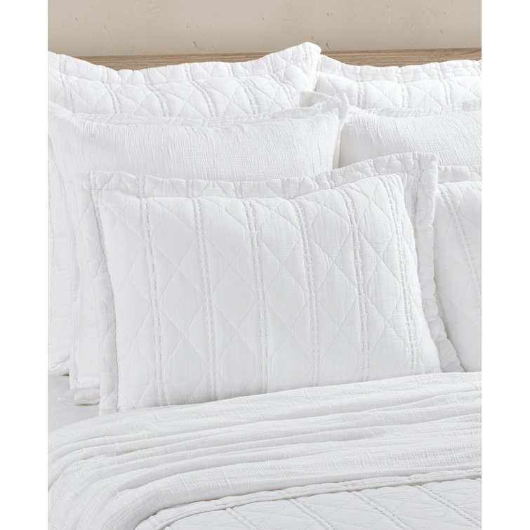 White Quilted Cotton Standard Sham