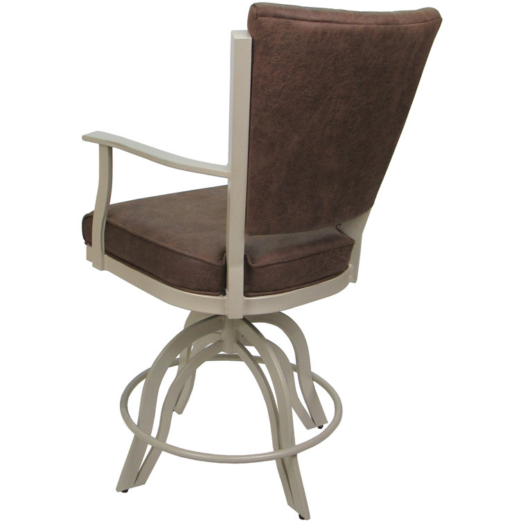 Montana Beige and Brown Metal Swivel Counter Stool
